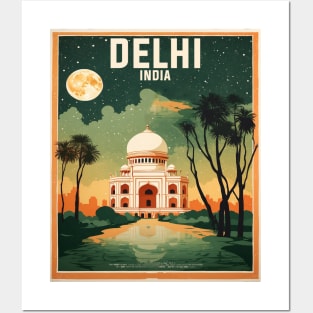 Delhi India Vintage Tourism Travel Posters and Art